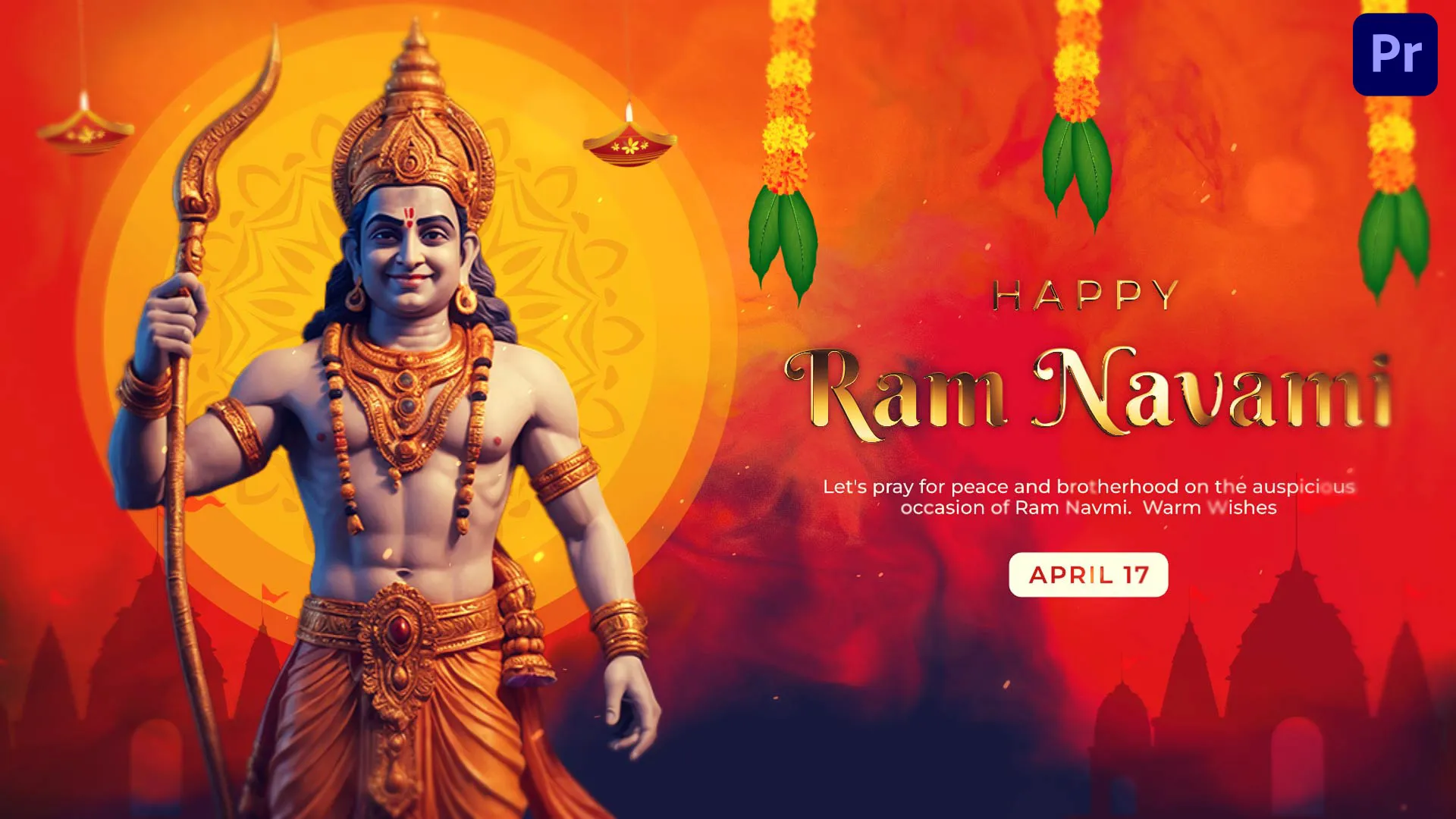 Happy Ram Navami Wishes 3D Design Intro